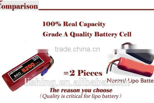 AGA POWER High Capacity Power Battery Long Cycle Life 50C 5200mah Li-polymer RC Battery photo-3