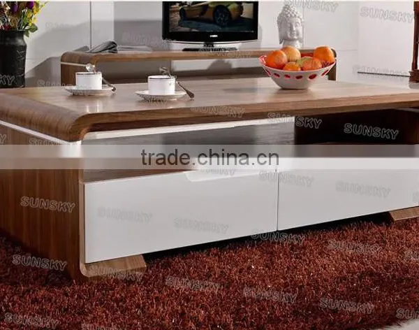 Hot Selling Design MDF Coffee Table With White Drawers 1456A photo-4