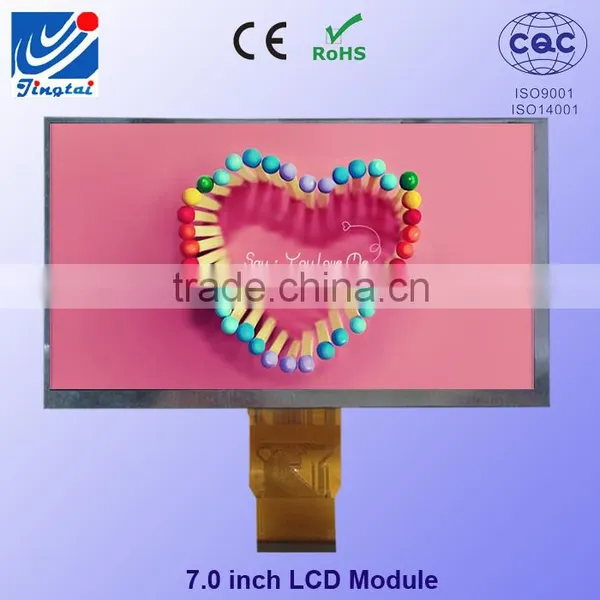 Custom High Quality 7 Inch Lcd Panel Display With 800*480 Resolution