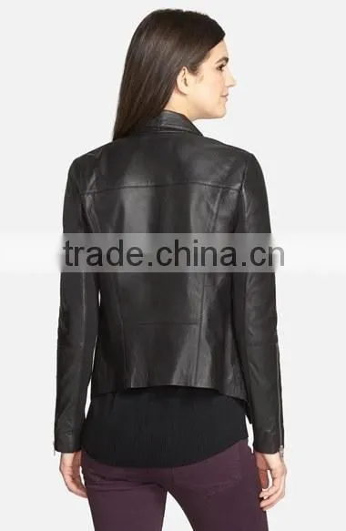 Woman Women Fashion Lenghty Leather Jacket photo-2