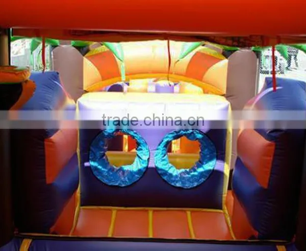 Jungle Inflatable Bouncy House Double-lane Slide Combo Obstacle Course Racing Game photo-4