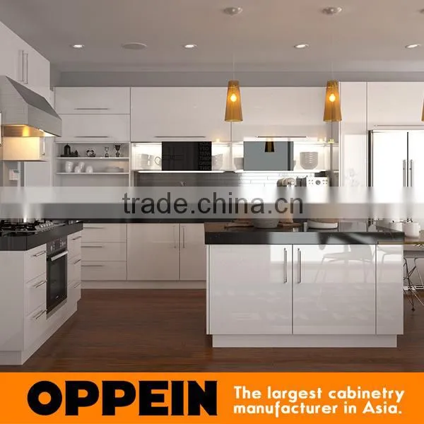 European Style Prefab Lacquer High Gloss Kitchen Cabinets photo-2