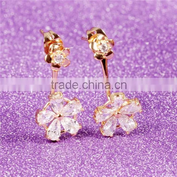 2016 Fashion Flower Double Stud Earrings for Ladies photo-4