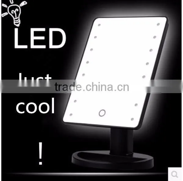 Luxury Vanity Desktop Square Cosmetic Mirror With Led Light photo-2