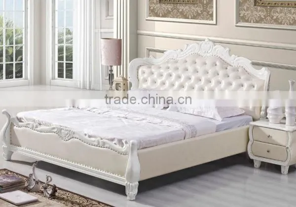 2016 Hot Sale Modern High Quality Customized Double Bed Room Furniture, White King Size Bed in Living Room Quality Choice photo-2