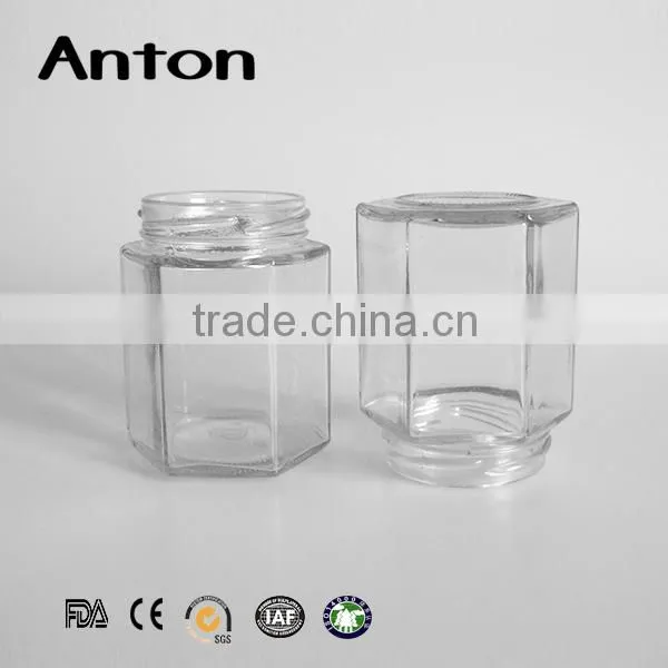 180ml Hexagonal Glass Jar for Food Candy Cookie Container photo-2