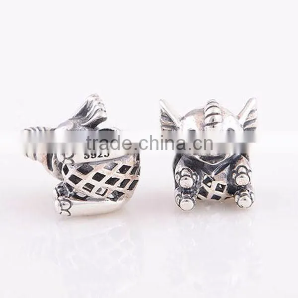 European Charm Bracelets Cute Baby Elephant Charm Pendant photo-3