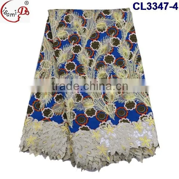 CL3347 New Design Popular Wax Lace Fabric,wholesale Price Multi Color Wax Lace for Sale photo-5