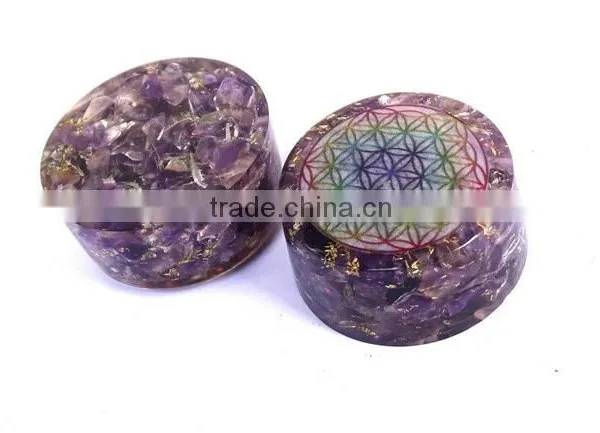 Amethyst Chakra Flower Of Life Orgonite Energy Tower Buster photo-5