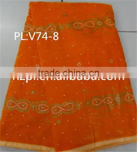 AFRICAN SWISS VELVET LACE FABRIC BEST SALE FASHION DESIGN(PL:V74-8)