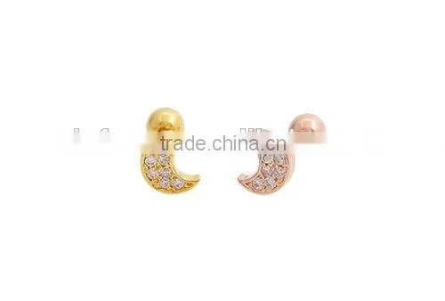 Piercing Stud Cartilage Moon Barbell Earrings For Tragus Piercings photo-2