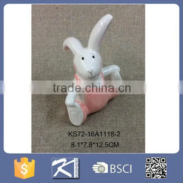 Adorable Ceramic Bunny Rabbit Figurine Easter Decorations Wholesale photo-5