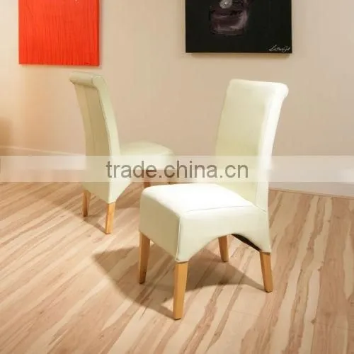 DC-2509 Luxury Modern PU Dining Chairs With Wooden Legs photo-2