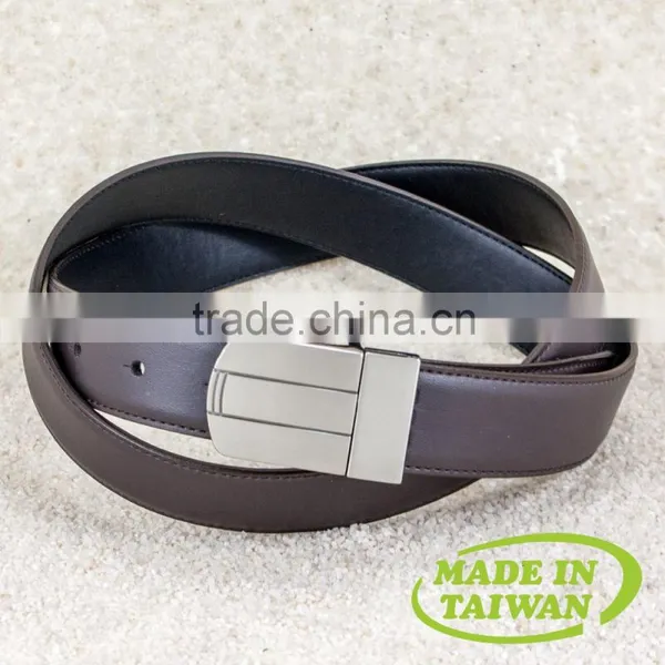 Reversible Blank Belt Buckle With Black Leather Belts photo-2