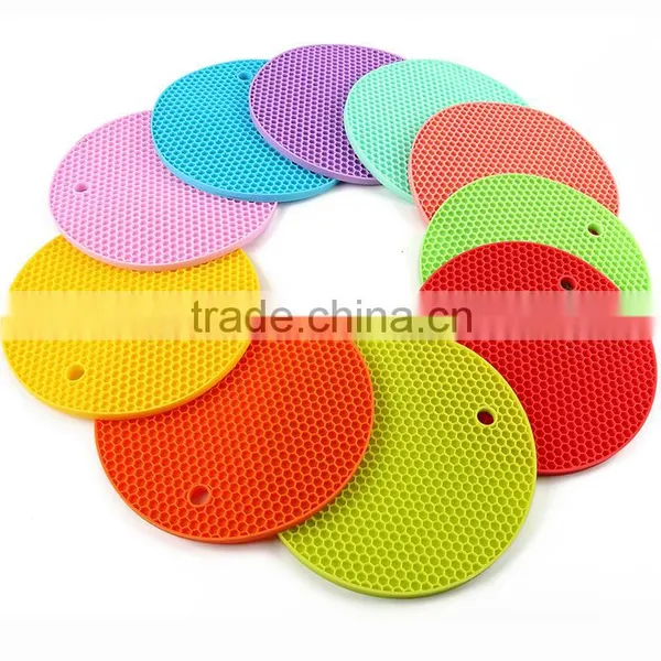 Durable Silicone Heat Resistant Mat Pot Holder Mat Trivet Multi-purpose Round photo-2