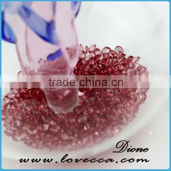 Pink and Blue Christmas Ornaments 2.75 Inches Glass Terrarium, Resin Diamond and Shoes Glass Ball photo-5