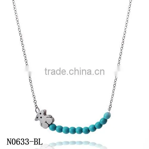 Guangzhou Biggest Wholesale Fashionable Ceramic Pearl Silver Chain Necklace