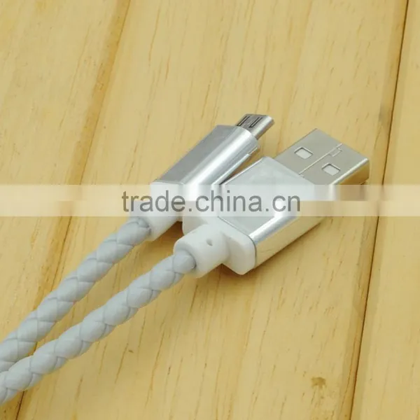 Wholesale Pngxe New Design Multi-color Leather Braided Usb Cable for IPhone photo-5