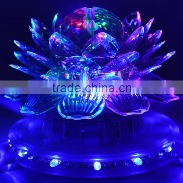 New Style High Quality LED Lotus Full Color Revolving Lamp LED Crystal Rotating RGB Sunflower Stage Effect Lighting photo-6