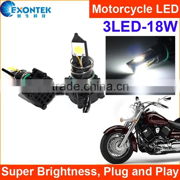 2016 Newest 3pcs*6W Motorcycle LED Headlight Motorcycle Headlight With 1 Year Warranty