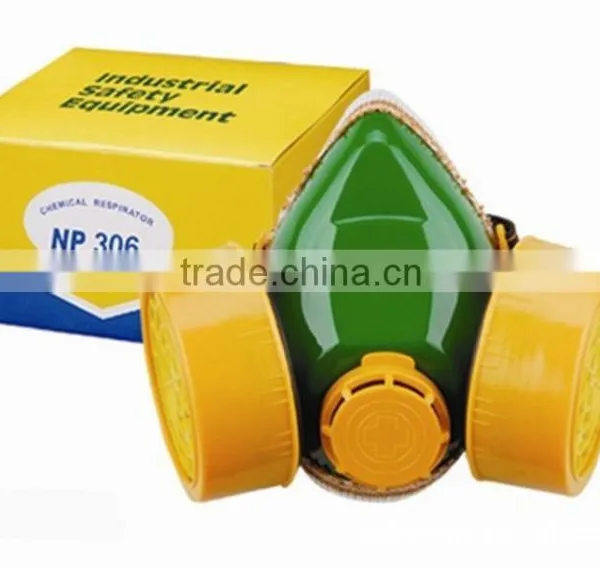 half mask chemical respirator with black elastic strap