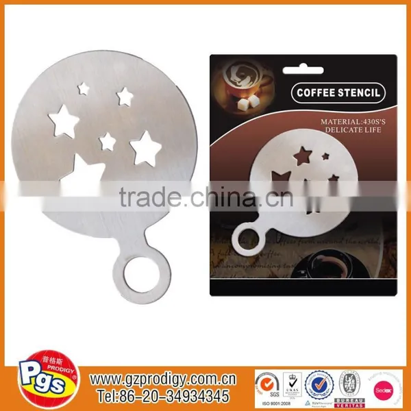 Stainless Steel Cappuccino Decorating Coffee Stencils Set photo-5