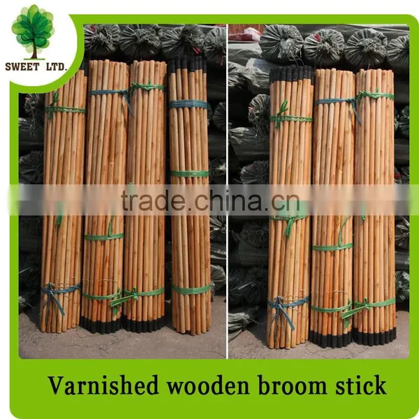 2.2*120cm Varnished Wooden Broom Handle With Plastic Thread photo-3
