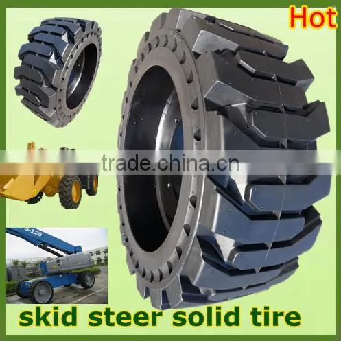 Top Quality 10-16.5 12-16.5 Solid Bobcat Skidsteer Tires With Rims photo-2