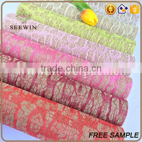 Banquet Table Runner Polyester Jute Fabric photo-2