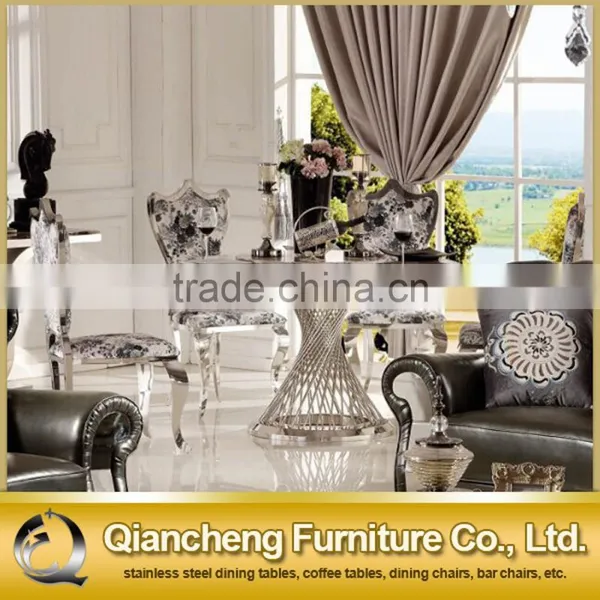 Fancy Unique Marble Banquet Table With Metal Base photo-6