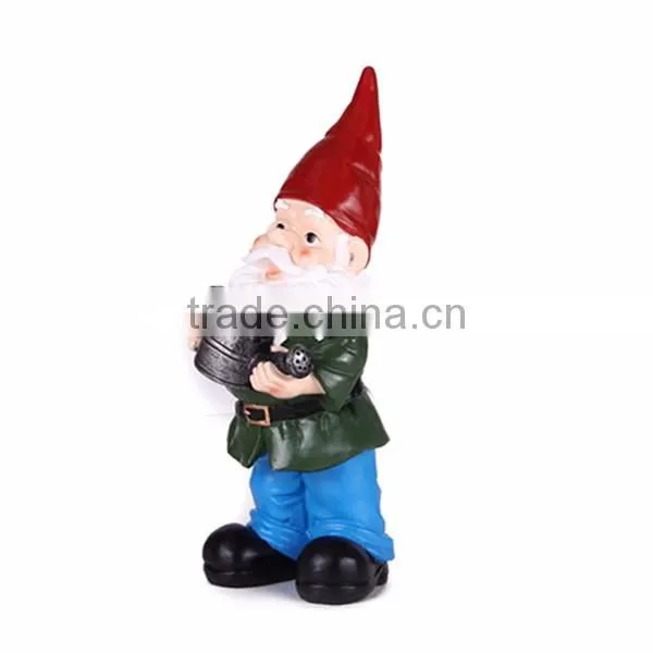 Hand Painted Christmas Garden Gnome Watering Yard Gnome photo-2