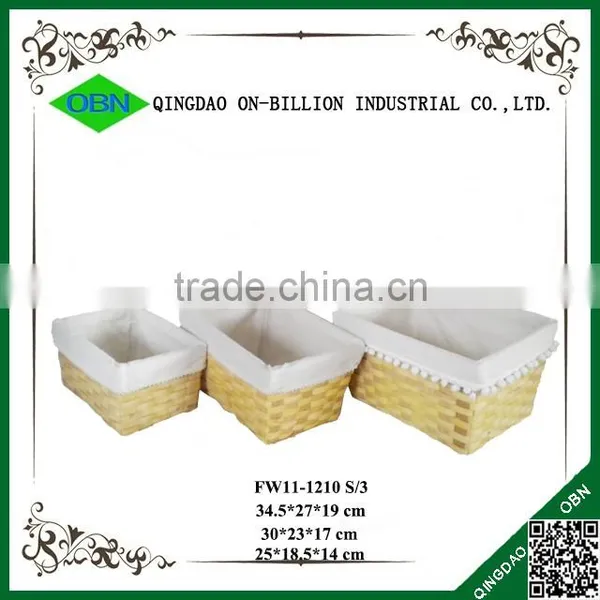 Wood Chip Eco-friendly Basket With White Liner photo-2