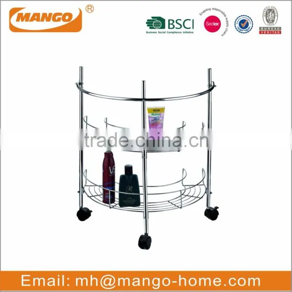 Wall Mounted Dual Tier Chrome Plating Metal Bathroom Rack photo-4