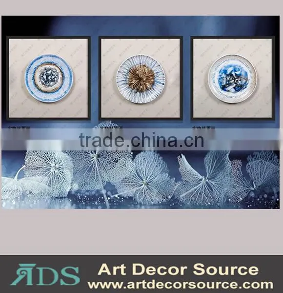 Decorative Wooden Frame Ceramic Plate Shadow Box Wall Art