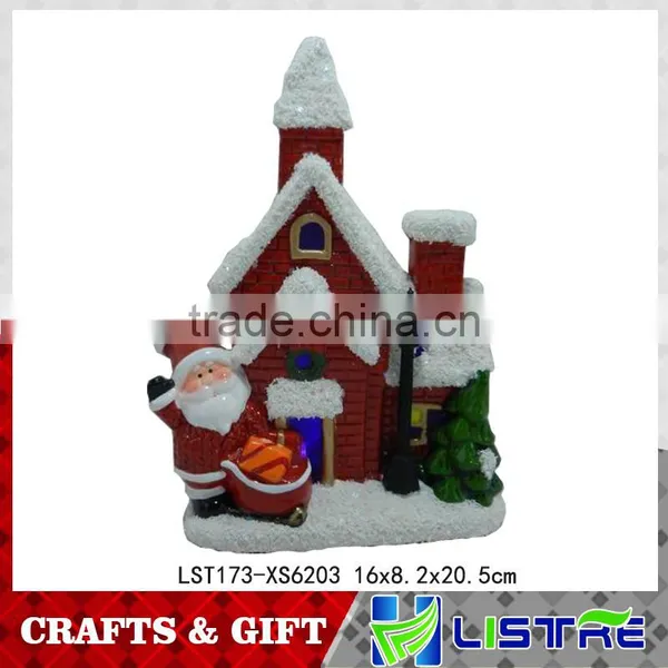 Christmas LED Ceramic Light House With Santa photo-2