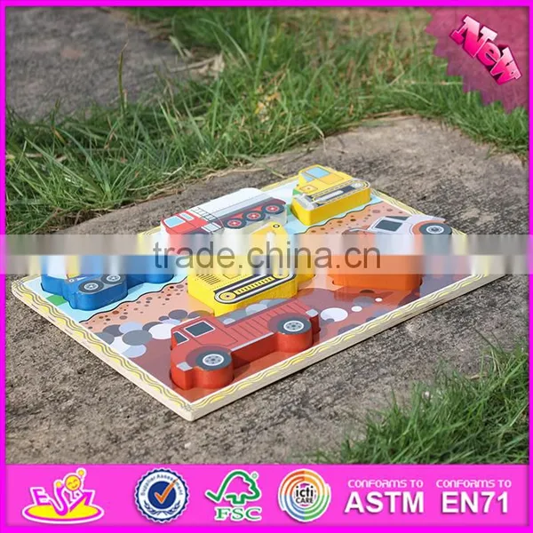 2016 New Design Educational Car Puzzle Wooden Learning Shapes for Toddlers W14D020 photo-2
