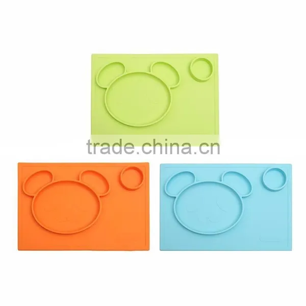 Kids Silicone Square Shaped Snack Trays Hot Selling Silicone Baby Plates photo-2