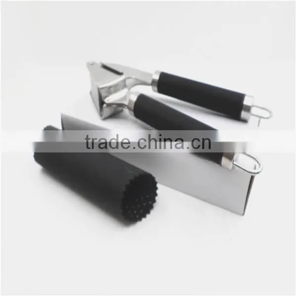 Amazon Best Seller Stainless Steel Garlic Press Set Silicone Garlic Peeler photo-5