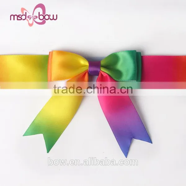 China Pre-made Satin Rainbow Gift Box Wrapping Ribbon Bow photo-6