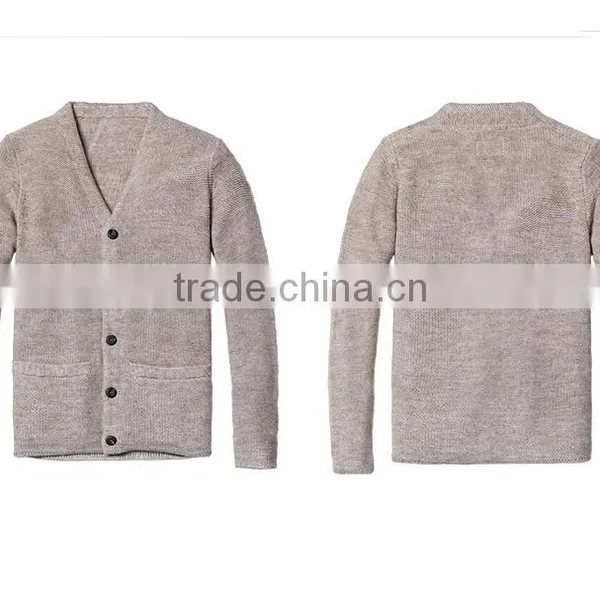 Custom 100% Cotton Long Thick Knitted Sweater Men Cardigan Sweater photo-4