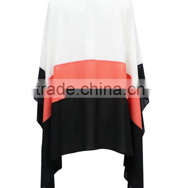 Girls/women Loose Fit White/red/black Chiffon Blouse Patterns photo-4