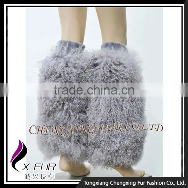 CX-A-40 Wholesale Fashion Boot Cuff Fluffy Soft Mongolian Lamb Fur Leg Warmers photo-3