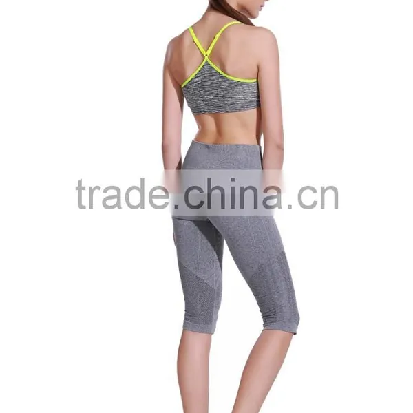 Seamless Women's Fitness Yoga Pants Sport Bra Sets , High Waist Fitness Pant Bra Set photo-2