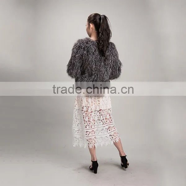Myfur 2017 New Arrived Lady Warm Genuine Fox Fur Coat Silver Fox Fur Garment photo-4
