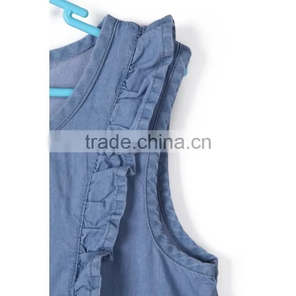 New Design Children's Skirt , Classic Round Neck Pure Light Blue Child Dress photo-4