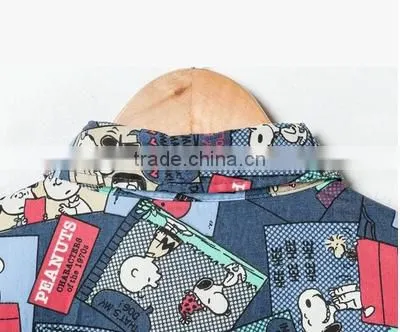 2016 Cartoon Printed Men Denim Casual Shirt photo-3