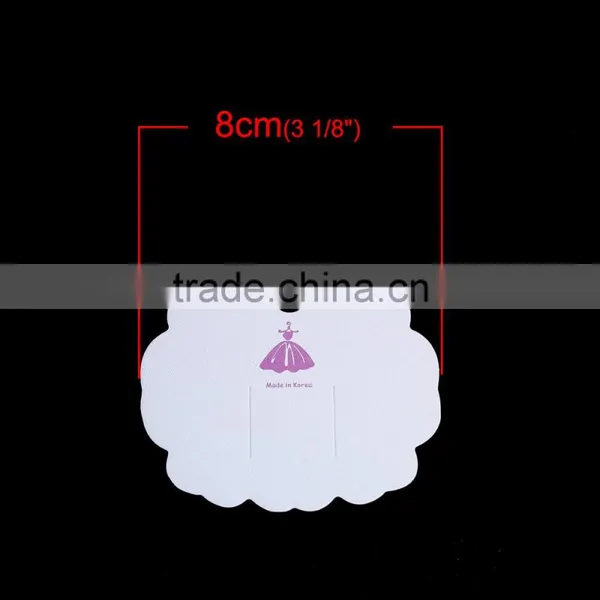 Paper Jewelry Display Card Cloud White Skirt Pattern 8cm(3 1/8") x 7cm(2 6/8"), 1 Piece photo-2
