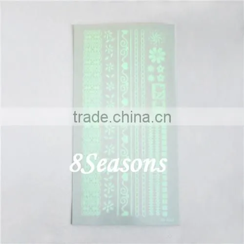 Wholesale Price Mixed Pattern Metallic Glow In The Dark Waterproof Body Skin Temporary Tattoo Sticker photo-2
