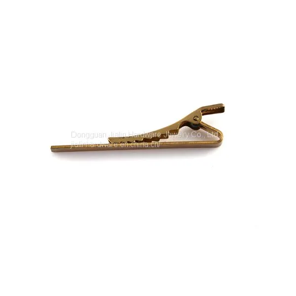 Mens Fashion Brass Simple Necktie Tie Bar Clip photo-3