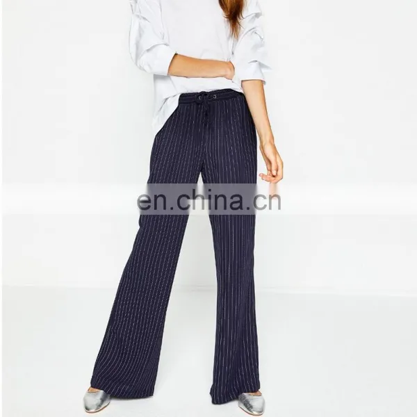 Fashion Design Striped Wide Leg Trousers for Women